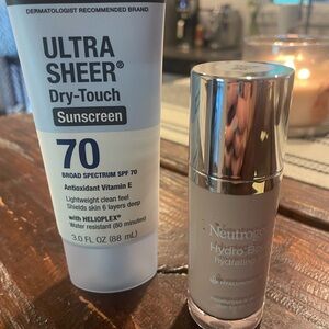 Neutrogena Hydro Boost Hydrating Serum and Ultra Sheer Sunscreen